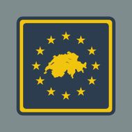 Switzerland European flag button