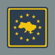 Ukraine European flag button
