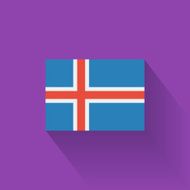 Flat flag of Iceland