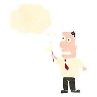 retro cartoon man waving white flag N2