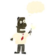 retro cartoon businessman waving white flag N2