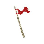retro cartoon waving flag