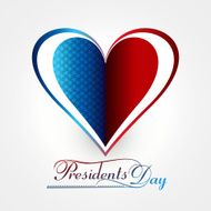 Beautiful United States of America in President Day with heart