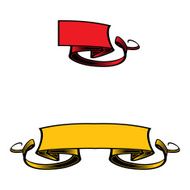 Vector red flag and yellow ribbon