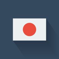 Flat flag of Japan