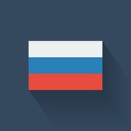 Flat flag of Russia