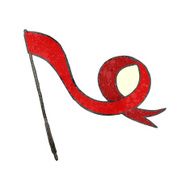 retro cartoon flag waving