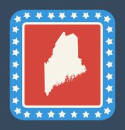 Maine state button