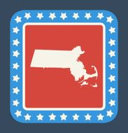 Massachusetts state button