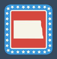 North Dakota state button