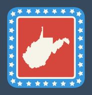 West Virginia state button