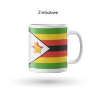 Zimbabwe flag souvenir mug on white background N2
