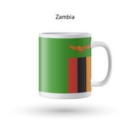 Zambia flag souvenir mug on white background N2