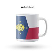 Wake Island flag souvenir mug on white background N2