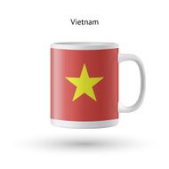Vietnam flag souvenir mug on white background N2