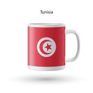 Tunisia flag souvenir mug on white background N2