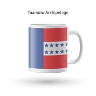 Tuamotu Archipelago flag souvenir mug on white background N2