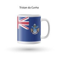Tristan da Cunha flag souvenir mug on white background N2