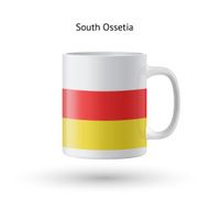 South Ossetia flag souvenir mug on white background N2