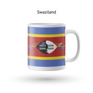 Swaziland flag souvenir mug on white background N2