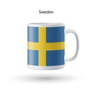 Sweden flag souvenir mug on white background N2