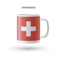 Switzerland flag souvenir mug on white background N2