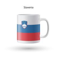 Slovenia flag souvenir mug on white background N2