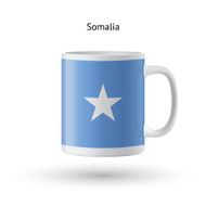Somalia flag souvenir mug on white background N2