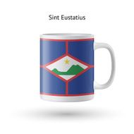 Sint Eustatius flag souvenir mug on white background N2