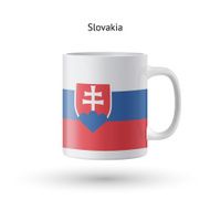 Slovakia flag souvenir mug on white background N2