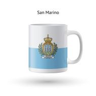 San Marino flag souvenir mug on white background N2