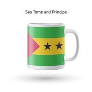 Sao Tome and Principe flag souvenir mug on white background N2