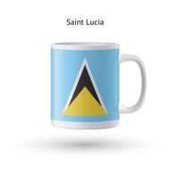 Saint Lucia flag souvenir mug on white background N2