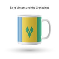 Saint Vincent and Grenadines flag souvenir mug on white N2