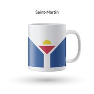 Saint-Martin flag souvenir mug on white background N2