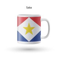Saba flag souvenir mug on white background N2