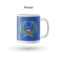 Pohnpei flag souvenir mug on white background N2