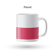 Poland flag souvenir mug on white background N2