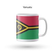 Vanuatu flag souvenir mug on white background N2