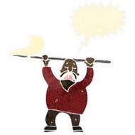 retro cartoon protesting man N2