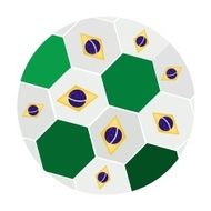 Brazilian Flags on 2014 World Cup Football