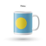 Palau flag souvenir mug on white background N2