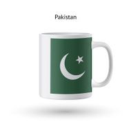 Pakistan flag souvenir mug on white background N2