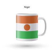 Niger flag souvenir mug on white background N2