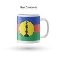 New Caledonia flag souvenir mug on white background N2