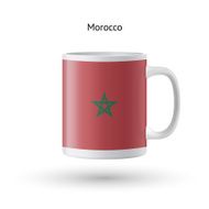 Morocco flag souvenir mug on white background N2