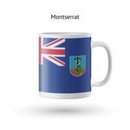Montserrat flag souvenir mug on white background N2
