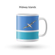 Midway Islands flag souvenir mug on white background N2