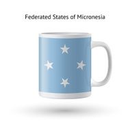 Micronesia flag souvenir mug on white background N2