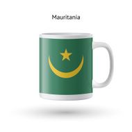Mauritania flag souvenir mug on white background N2